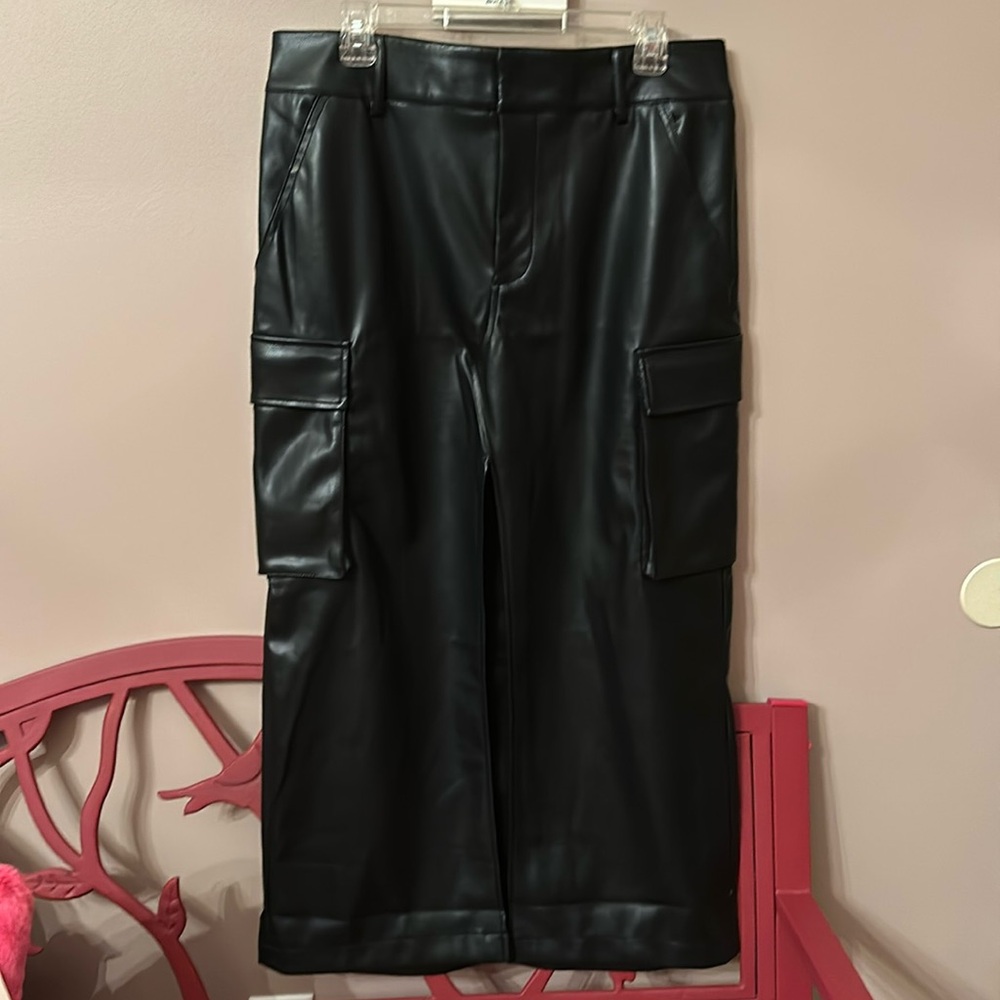 7 For All Mankind Faux Leather Skirt
